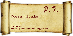 Posza Tivadar névjegykártya
